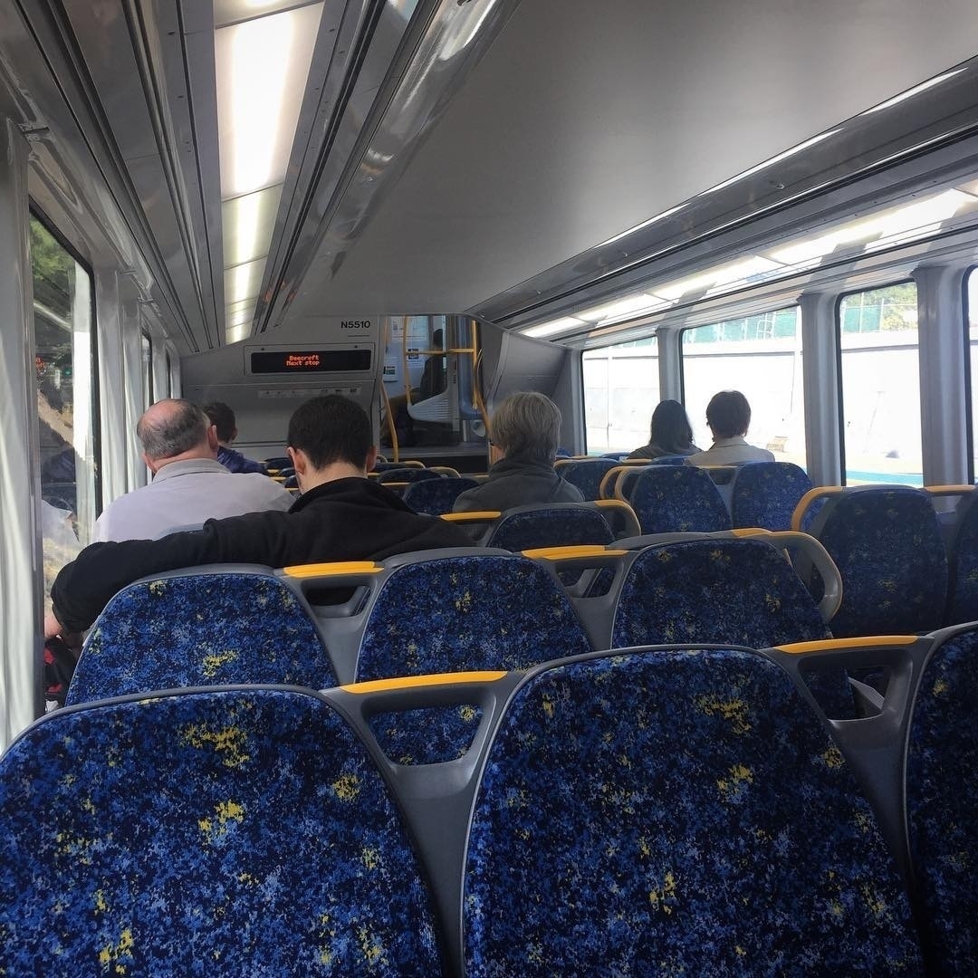 people sitting on seats inside a train