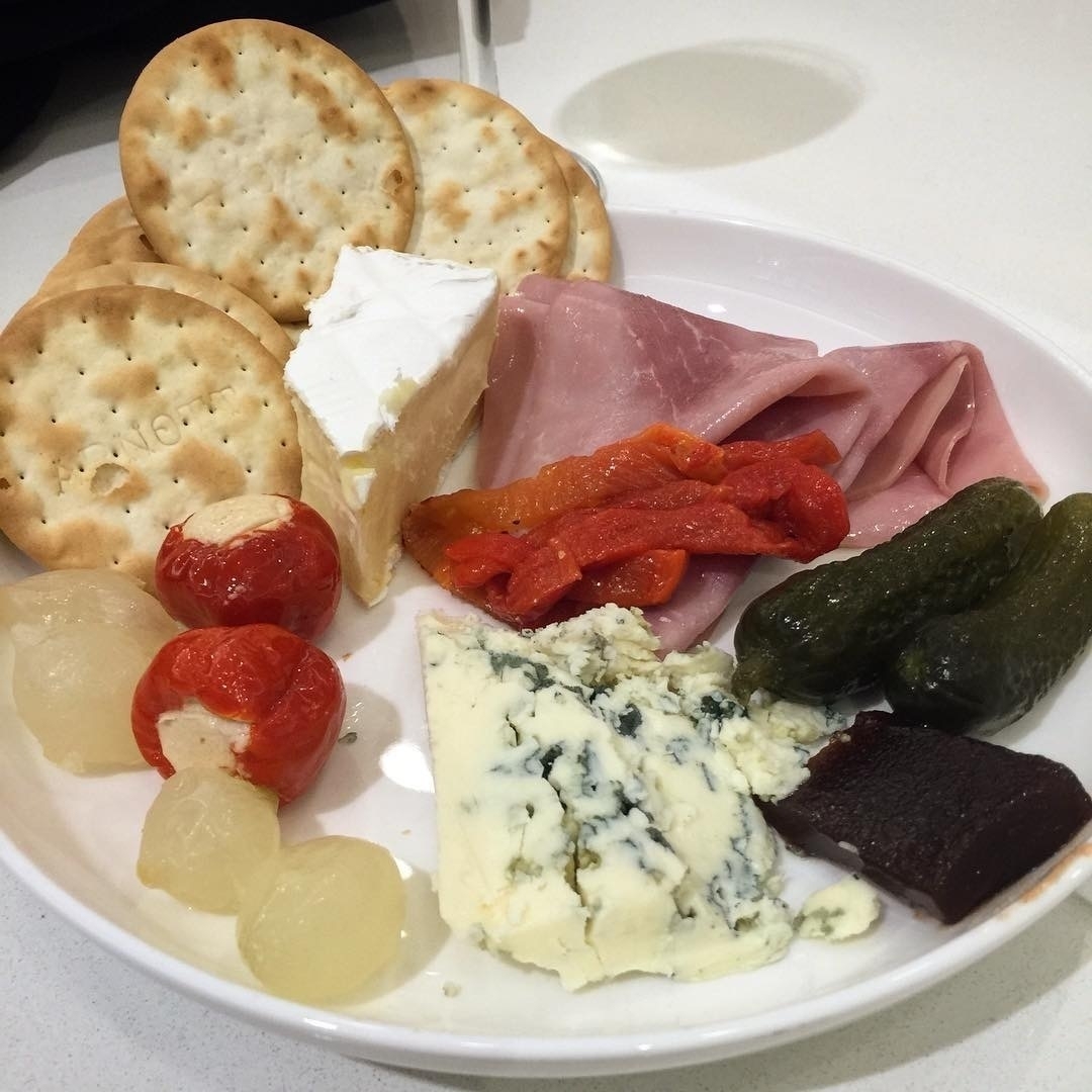 Charcuterie plate at the Brisbane Qantas Club