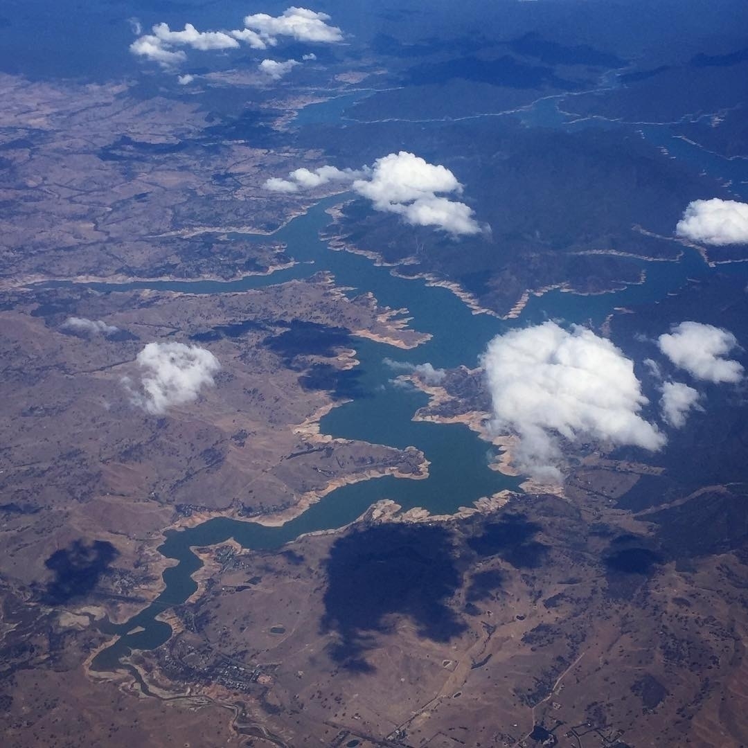 Flying over Lake Eildon