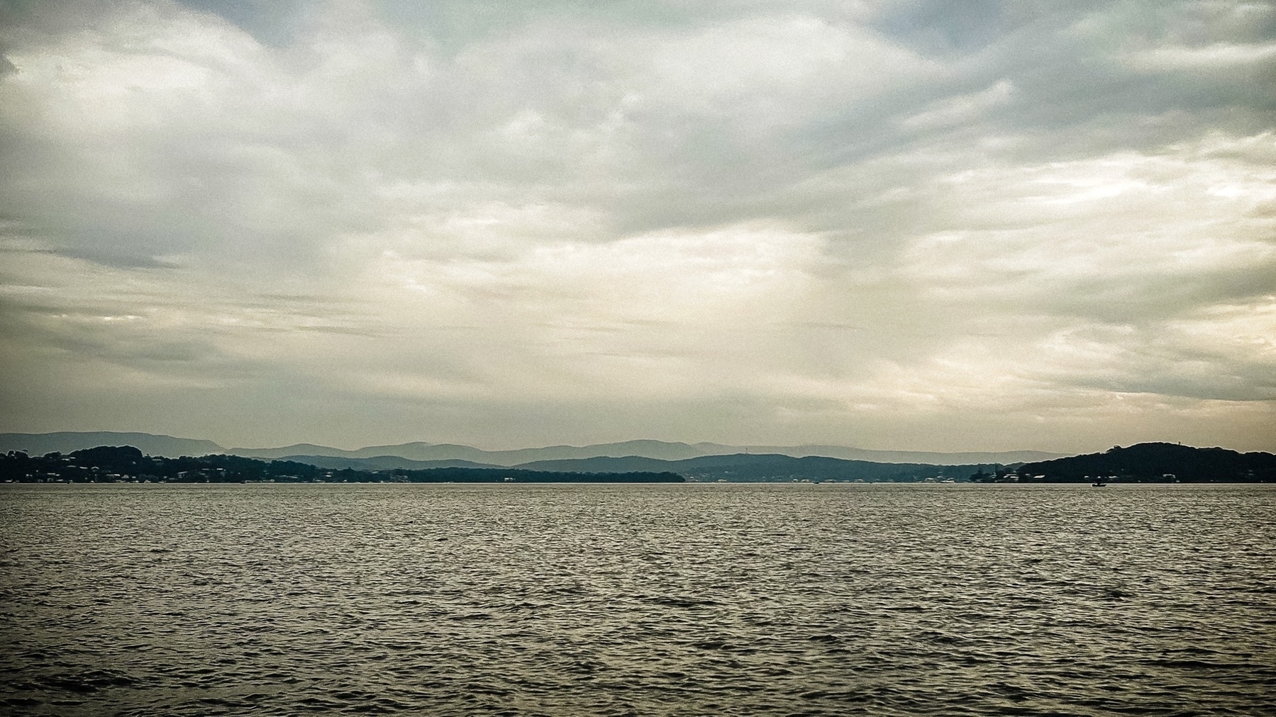 Looking westward across Lake Macquarie