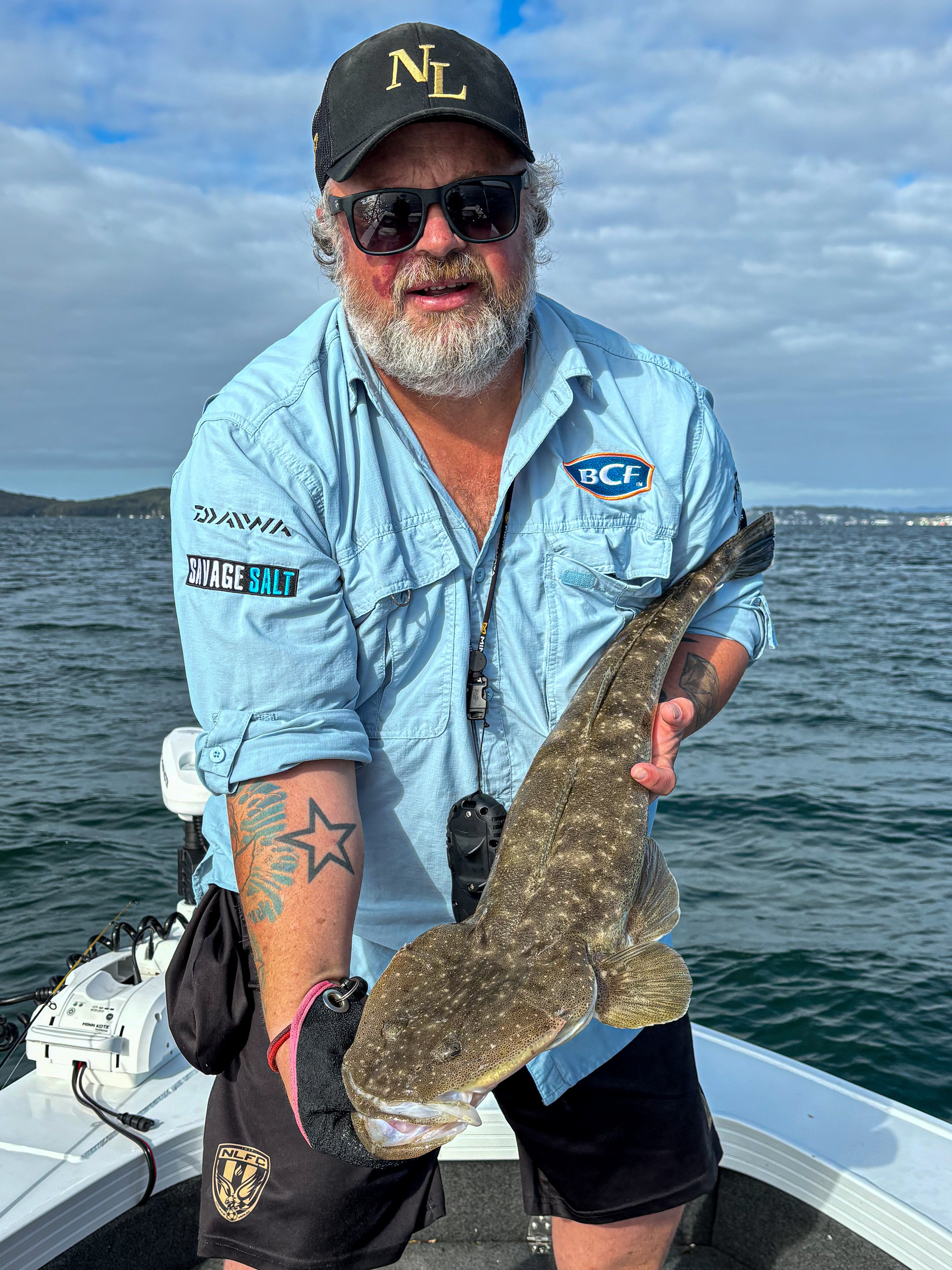 A 78cm dusky flathead caught in Lake Macquarie, NSW